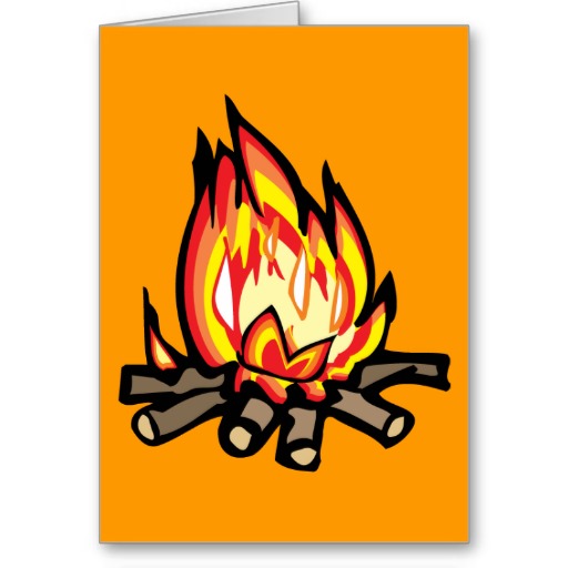 Cartoon Campfire fire burning oranges yellows Greeting Card | Zazzle