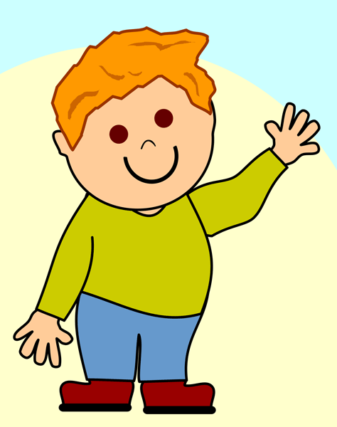 Little Boy Waving - Free Clip Art