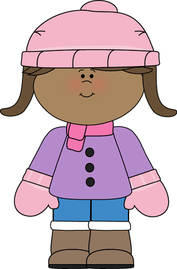 Little Girl Dressed for Winter Clip Art - Little Girl Dressed for ...
