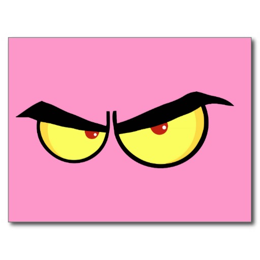 Angry Eyes Cartoon Art Postcards | Zazzle