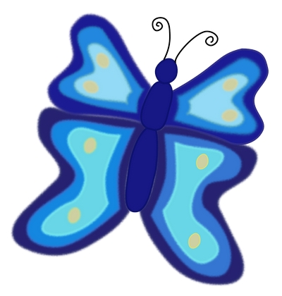 Blue butterfly | Pippi's clipart