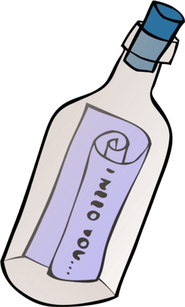 Message in a Bottle - vector Clip Art