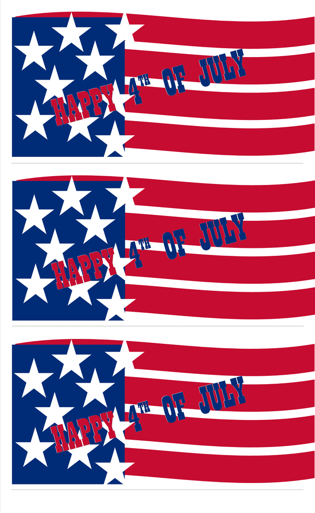 Stars and Stripes Roll Candy Wrapper Firecracker Templates