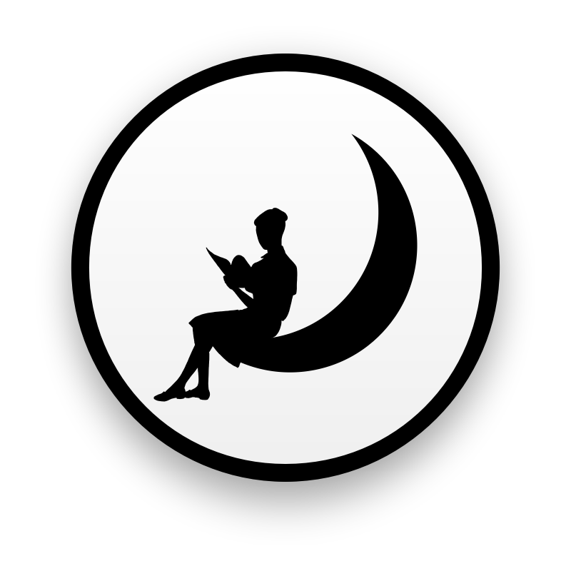 Clipart - Girl on the moon emblem