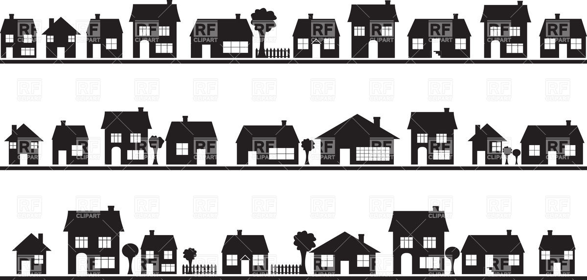 Neighbourhood - silhouettes of country houses, Architecture ...
