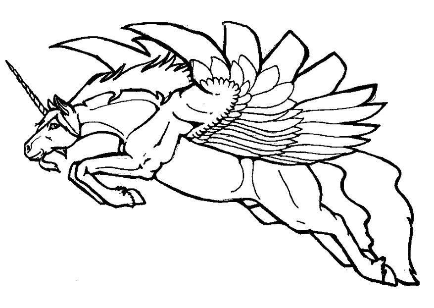 Coloring page flying unicorn - img 6032.