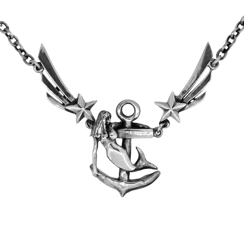 Mermaid, Anchor and Shooting Star Necklace - Necklaces - Metal ...