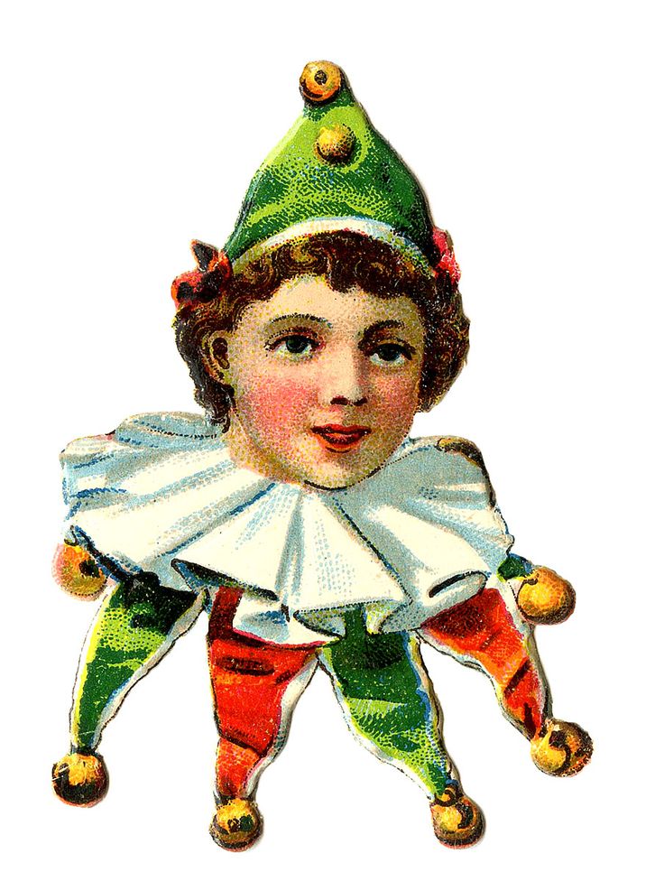 Vintage Images - Cute Elf Clowns