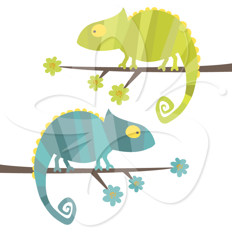 Colorful Chameleon Clipart - Creative Clipart Collection