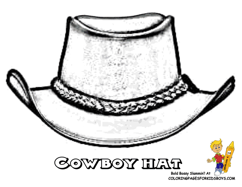 Cowboy Picture Coloring | Free | USA Coloring | Cowboy Coloring ...