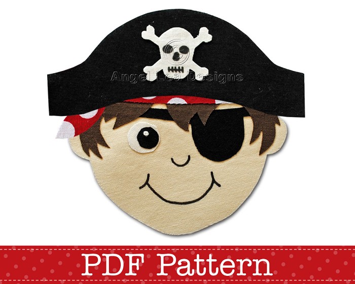 Pirate Applique Pattern PDF Template Pirate Boy Applique Design ...