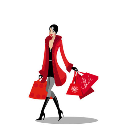 Shopping women vector, Free vector art download, vector graphics ...