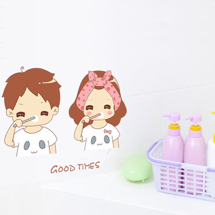 2014 New! Romantic Wall Sticker"Good Time"Cartoon Love Couple ...