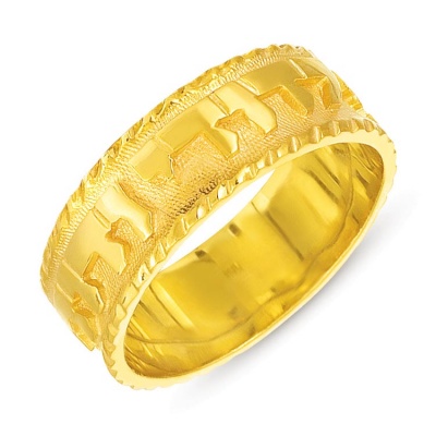 Jewelry Hebrew Wedding Rings/Bands One tone, Hebrew Wedding Ring ...