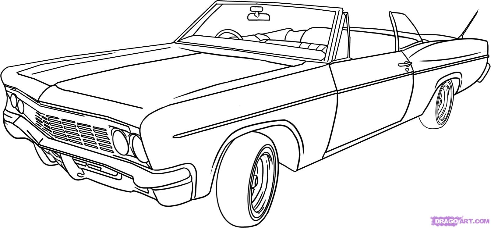 How to Draw a Lowrider, Step by Step, Cars, Draw Cars Online ...