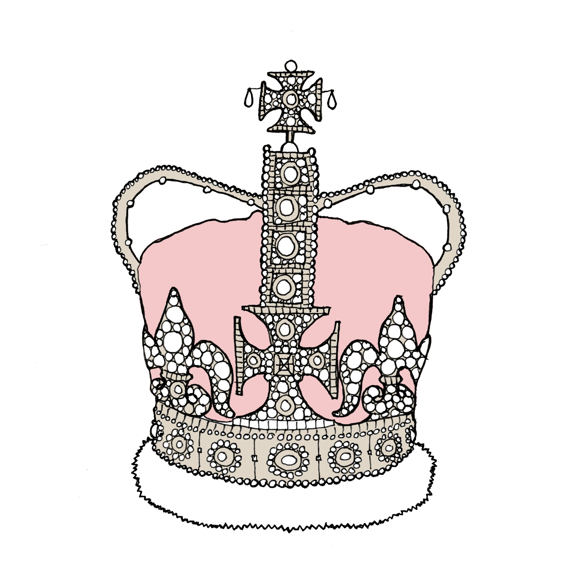 Crown Line Drawing - Cliparts.co