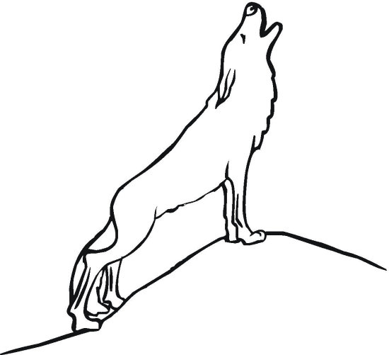 Download Simple Howling Wolf Coloring Pages Or Print Simple ...