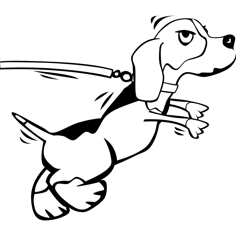 Clipart - Dog on leash (Cartoon)