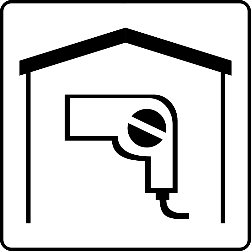 Clipart - Hotel Icon Has Hair Dryer In Room