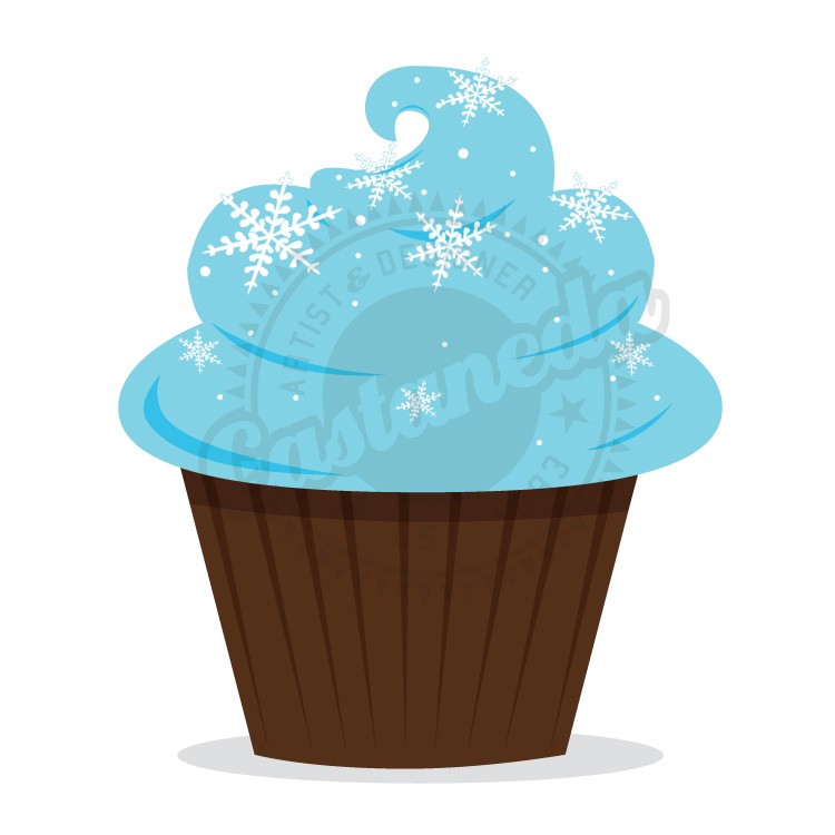 Winter cupcake clipart by GLORIACASTANEDA on Etsy