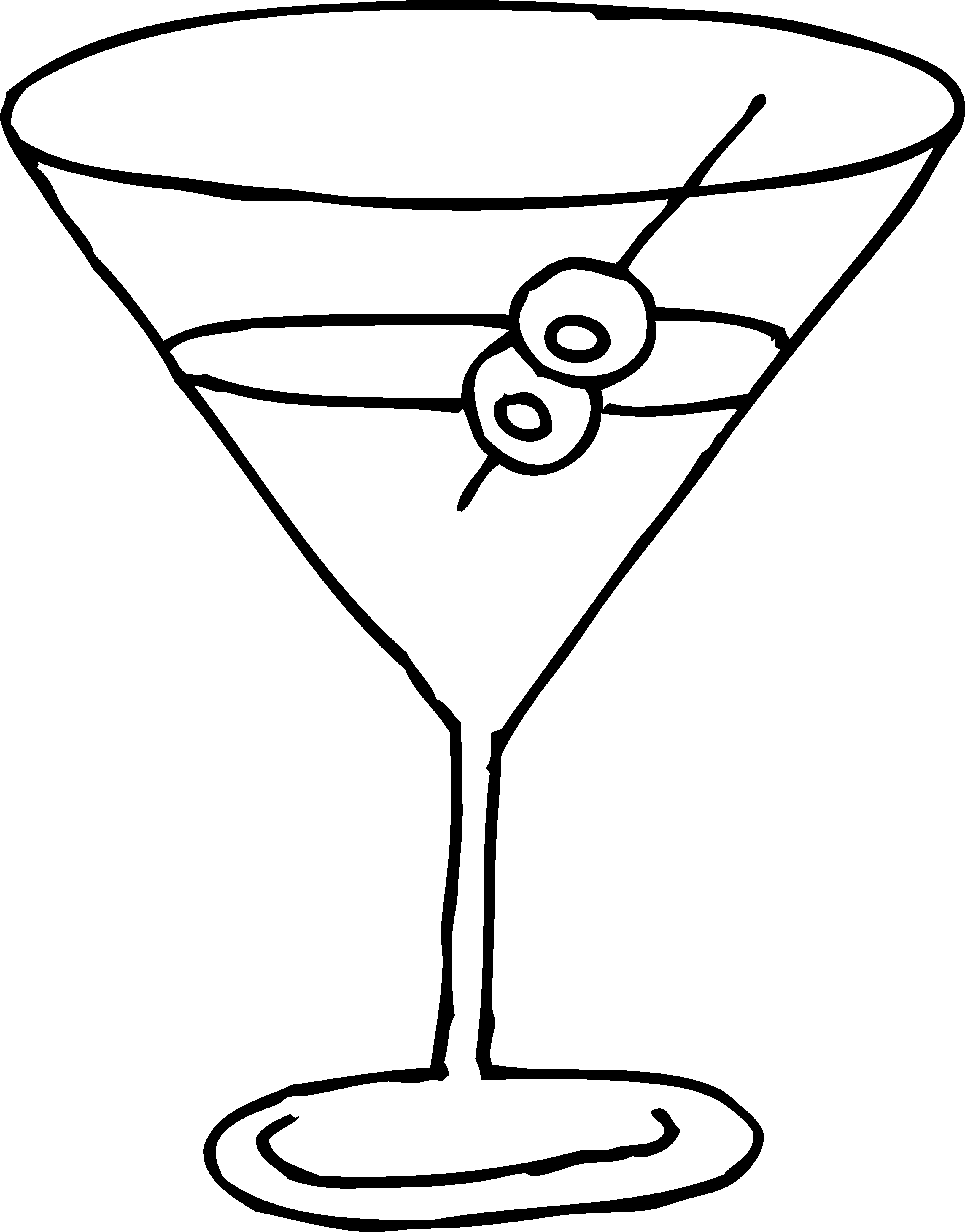 Martini Glass Line Art - Free Clip Art