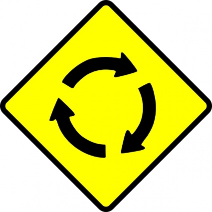 Download Caution Roundabout clip art Vector Free