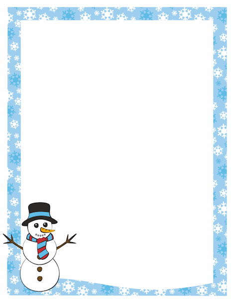 Snowman Border: Clip Art, Page Border, and Vector Graphics