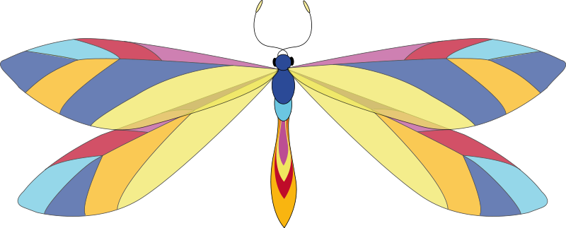 Free Multicolored Dragonfly Clip Art
