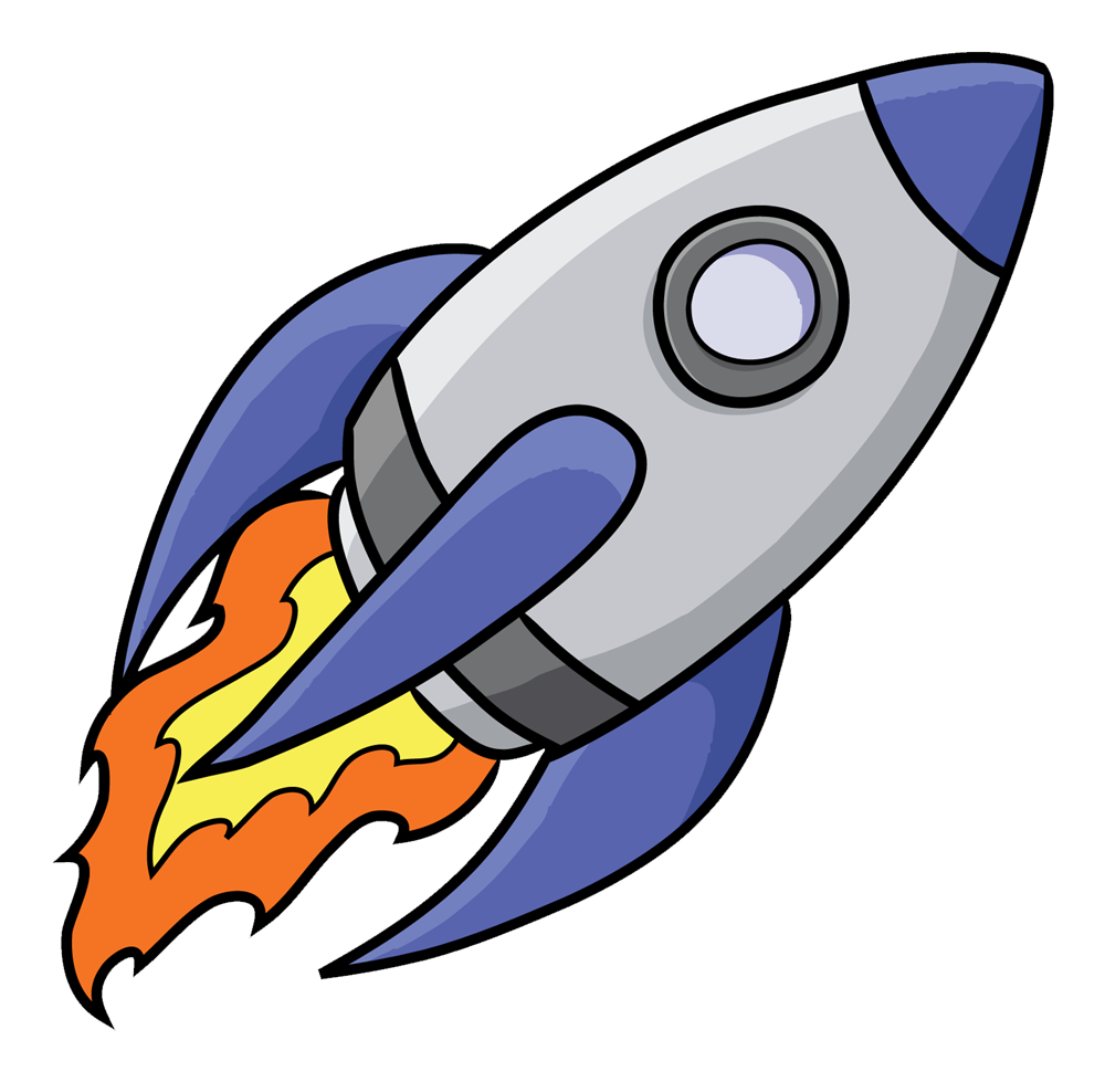 cartoon rocketship