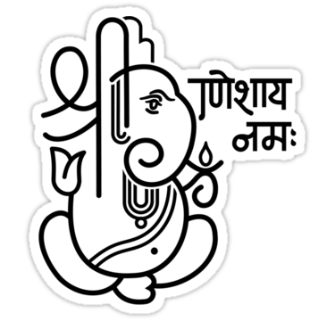 Ganesh Ganesa Ganapati 5 (black outline)" Stickers by MysticIsland ...