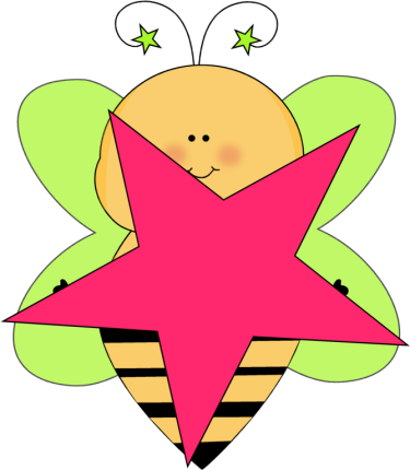 Green Star Bee with a Pink Star Clip Art - Green Star Bee with a ...