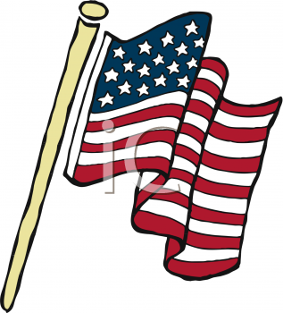Clipart Waving American Flag