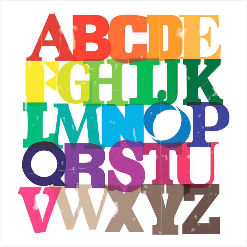 Imeus Design - graphic ABC rainbow alphabet print - L'Affiche Moderne
