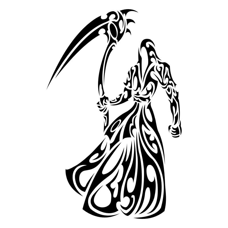 Tribal Death Tattoo Design | Tattoobite.com