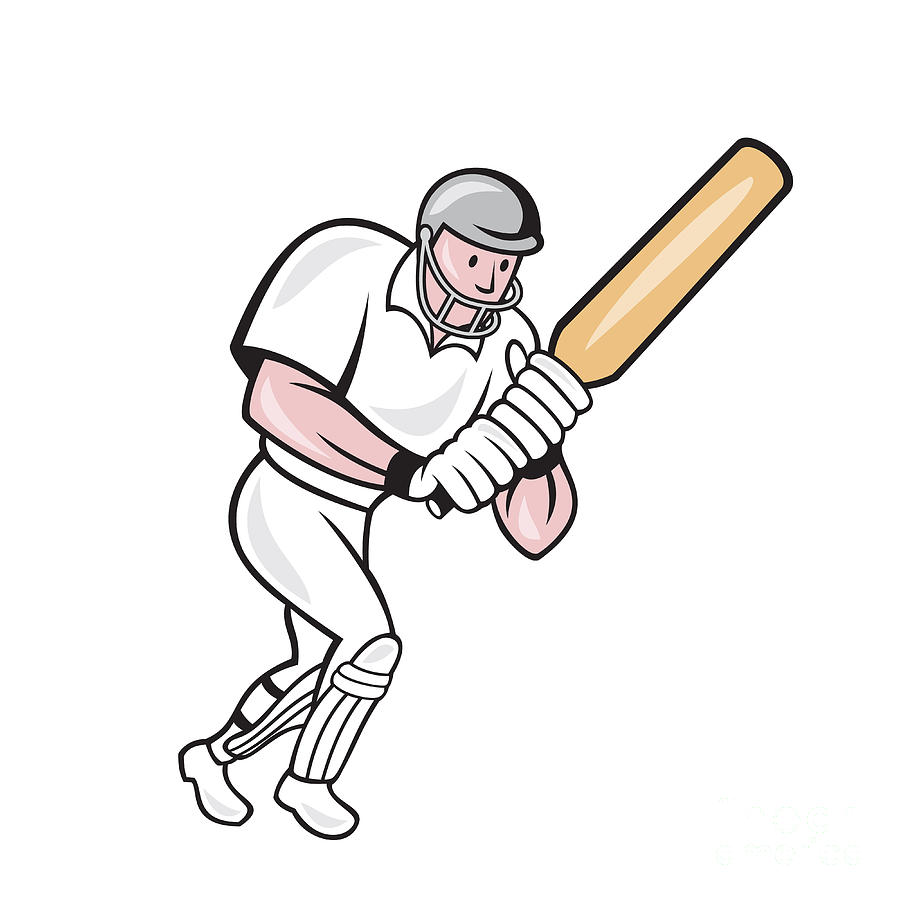 Cricket Player Batsman Batting Cartoon by Aloysius Patrimonio ...