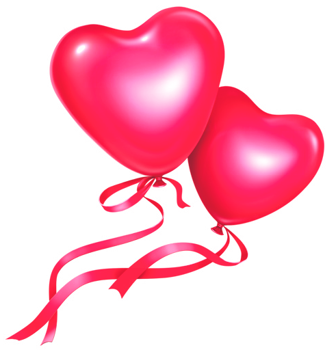 Pink Heart Balloons PNG Clipart