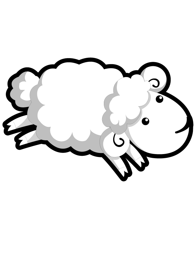 Cute Smiling Sheep Coloring Page | HM Coloring Pages