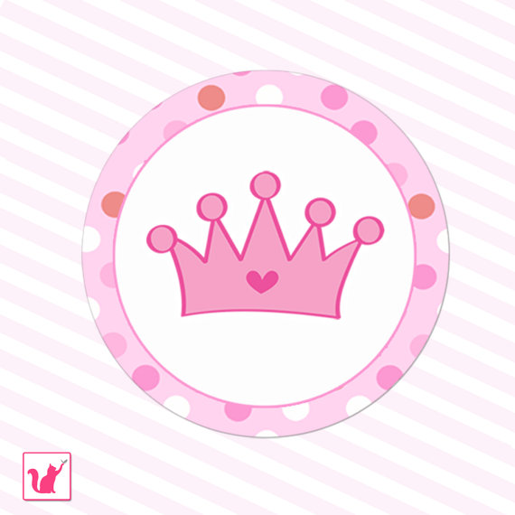 Printable Pink Hot Pink Princess Crown Tags Polka by pinkthecat ...