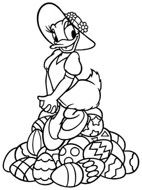 Printable Cartoon Disney Daisy Duck Coloring Sheets For Kids & Girls #