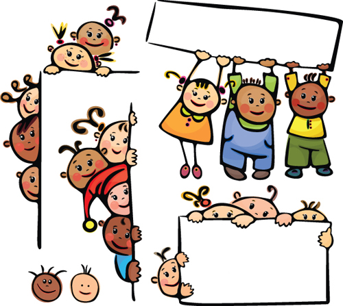 Cartoon cute Kids vector material 05 - Vector People free download