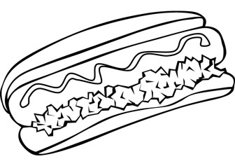 Free hotdog coloring page