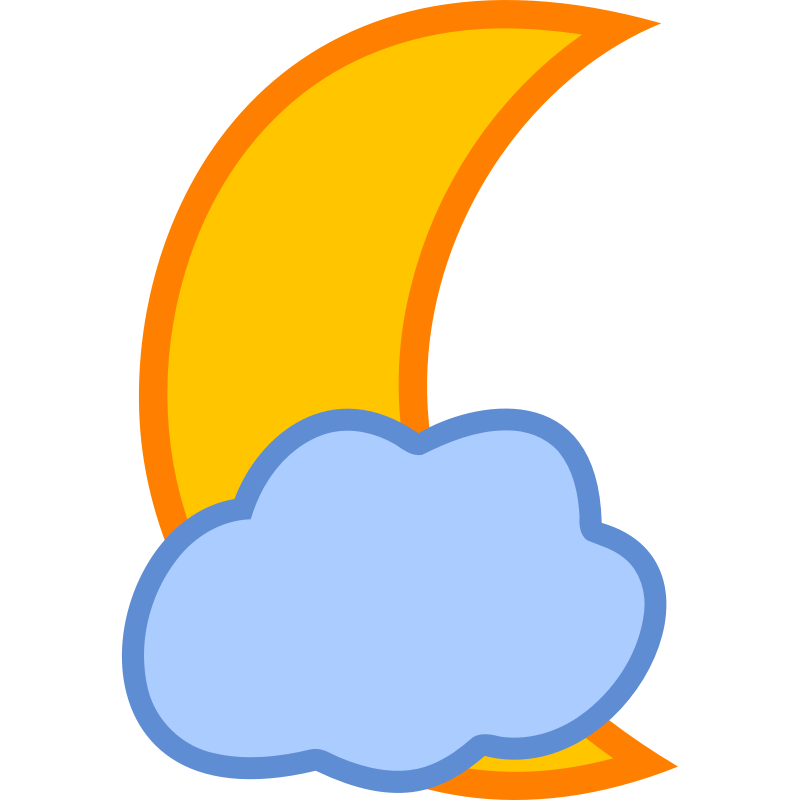 Clipart - Cloud Covered Moon