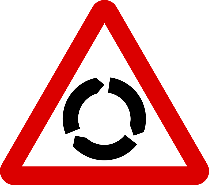 File:Singapore Road Signs - Warning Sign - Roundabout.svg ...