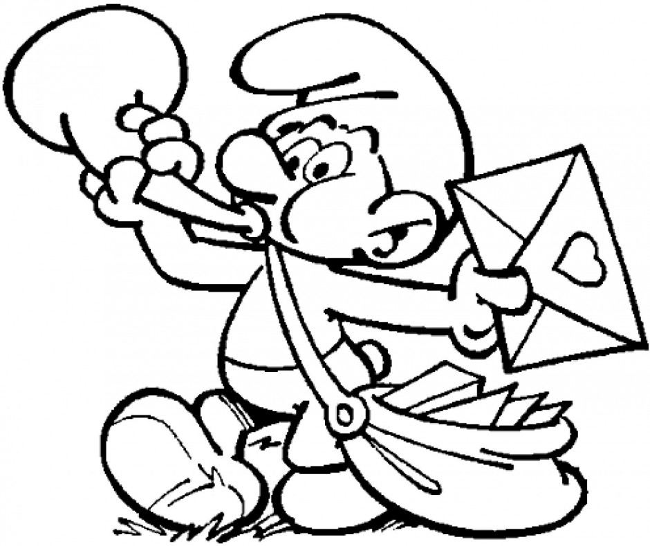 Postman Smurf Printable Coloring Pages Extra Coloring Page 236555 ...