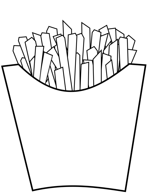 French fries Line Art Free Vector / 4Vector