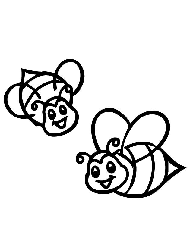 Printable Bee coloring page from FreshColoring.