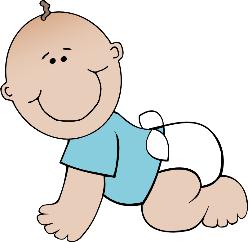 Clipart - Baby boy crawling