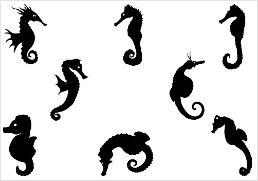 Sea horse silhouette vector packSilhouette Clip Art