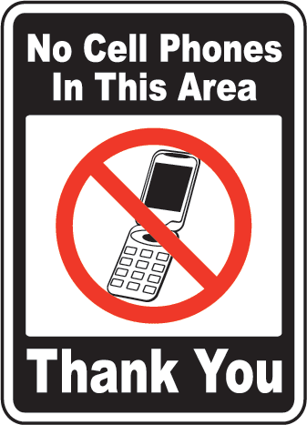 No Cell Phones in This Area Sign by SafetySign.com - F7205