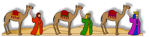 Christmas Scene - Three Wise Men With Their Camels